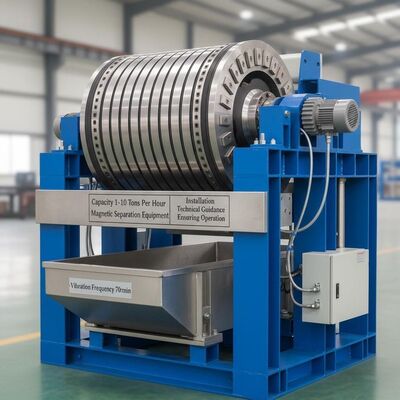 시간당 1-10톤 용량의 진동 주파수 70rpm을 갖춘 자기 분리 장비 및 운영 보장을 위한 설치 기술 지도