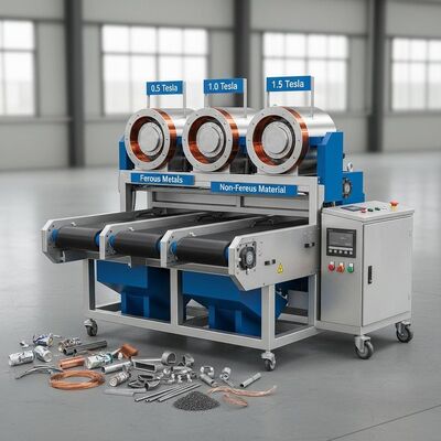 자기장 세기 0.5 ~ 1.5 테슬라 전자기 분리기 자동 시스템 산업용 금속 추출 보장