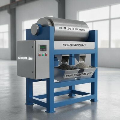1.5 KW 모터 파워 마그네틱 분리 기계 600 ~ 1600mm 롤러 길이와 99.9 분리율을 가공